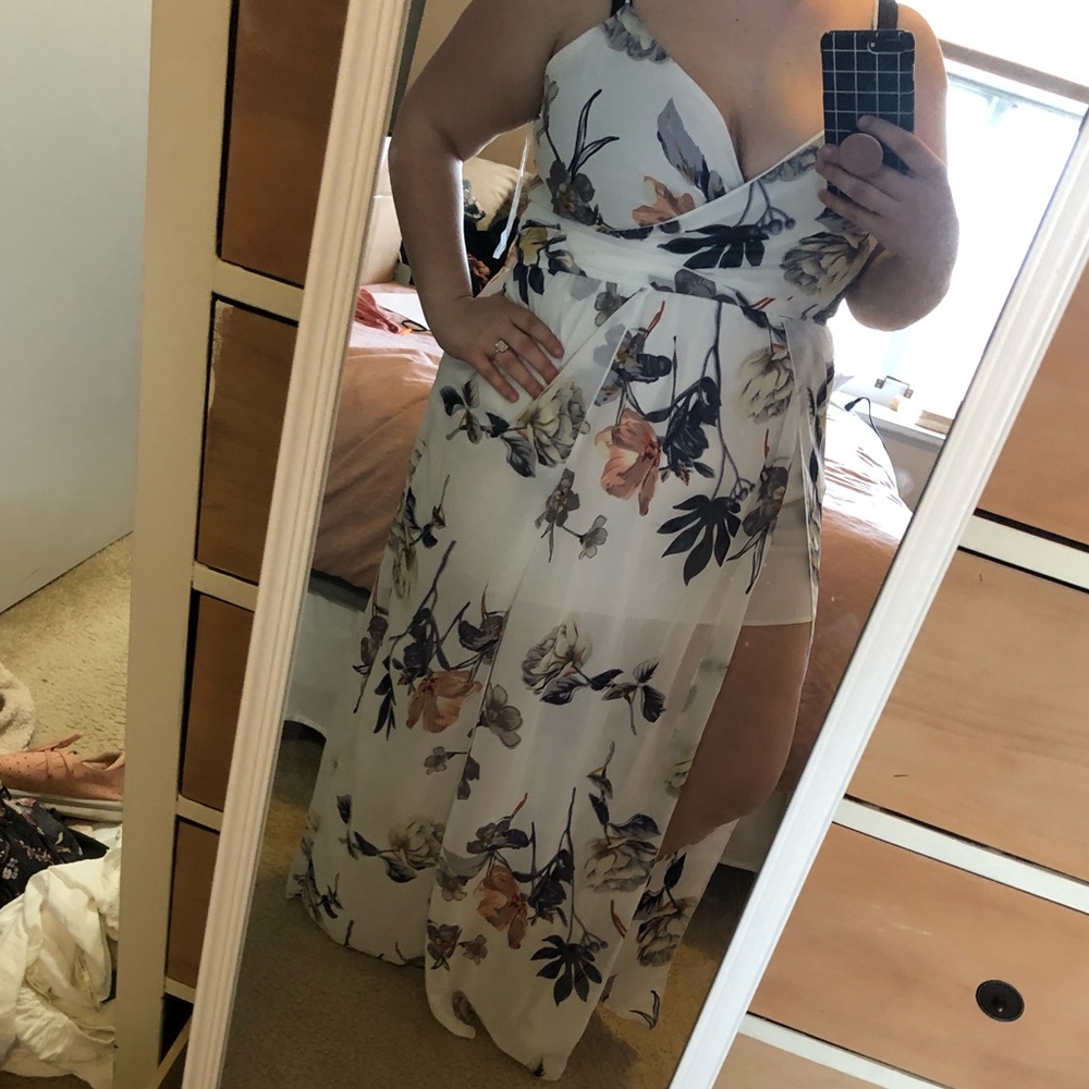 White Floral Maxi Dress